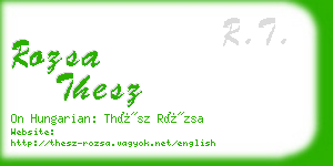 rozsa thesz business card